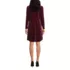 Women's Long Sleeve Velvet Turtleneck Dress, Back