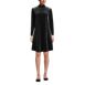 Women's Long Sleeve Velvet Turtleneck Dress, Front