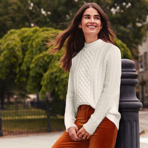 Women's cable knit hot sale jumpers uk