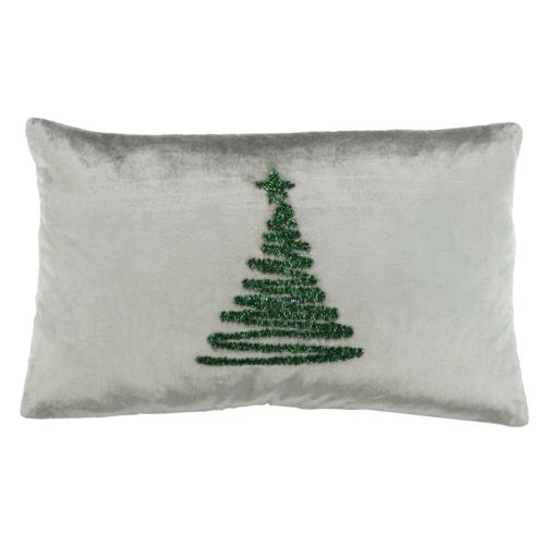 Saro Lifestyle Beaded Christmas Tree Decorative Throw Pillow