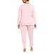 Women's Plus Size Cooling 2 Piece Pajama Set - Long Sleeve Crossover Top and Pants, Back
