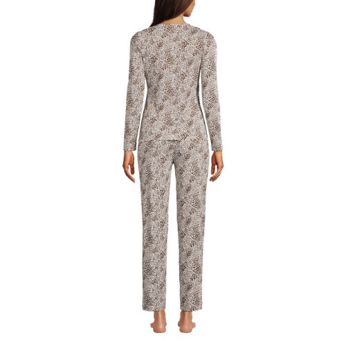 Women's Cozy Pajama Set Long Sleeve Top and Print Leggings