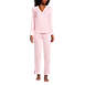 Women's Cooling 2 Piece Pajama Set - Long Sleeve Crossover Top and Pants, Front