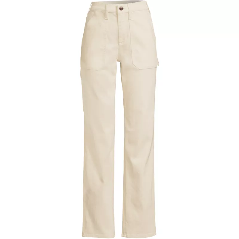Women's Recycled Denim High Rise Straight Leg Utility Jeans, Front