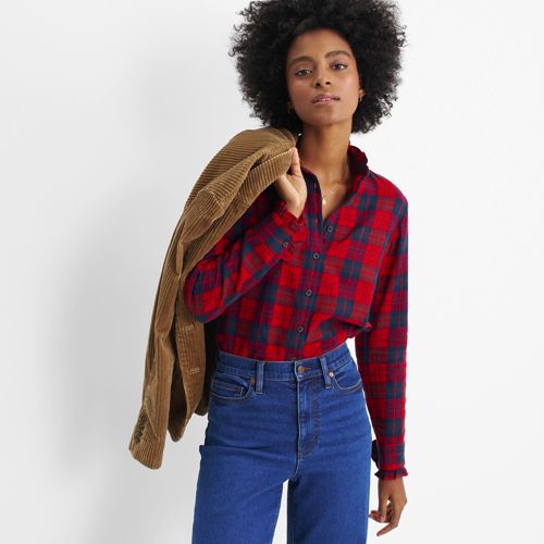 Same Day delivery Items Prime Work Shirts for Women Women's Flannel Plaid  Shirts Oversized Button Down Shirts Blouse Long Sleeve 2023 Fall Casual Top  at  Women's Clothing store