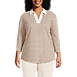 Women's Plus Size 3/4 Sleeve Super T Collared Popover Tunic, Front