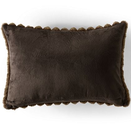 Channel Stitch Faux Fur Decorative Throw Pillow - image 1