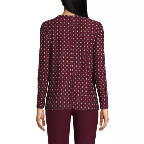 Women's Long Sleeve Performance V-Neck Top, Back