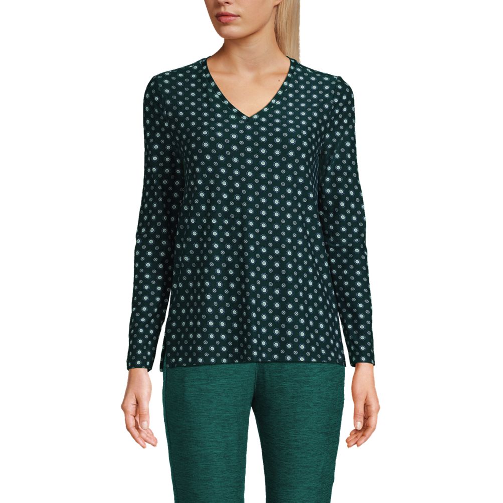 Women's Long Sleeve Performance V-Neck Top | Lands' End