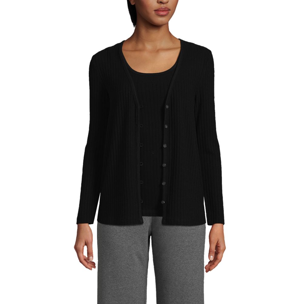 Women's Wide Rib Cardigan and Tank Set