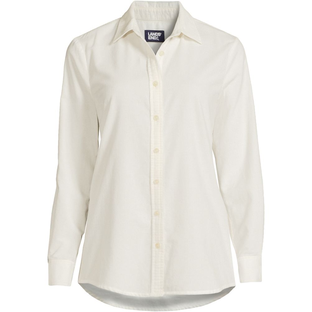 トップス ENOF long sleeve cord shirt Ecru Women's Pinwale Cord Long Sleeve Shirt | Lands' End