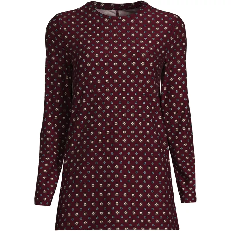 Women's Petite Long Sleeve Performance Crew Neck Tunic, Front
