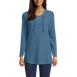 Women's Long Sleeve Waffle Knit Lace Up Tunic, Front