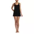 Women's Scoop Neck Mini Swim Dress Swimsuit, Front