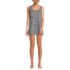 Women's Scoop Neck Mini Swim Dress Swimsuit, Front