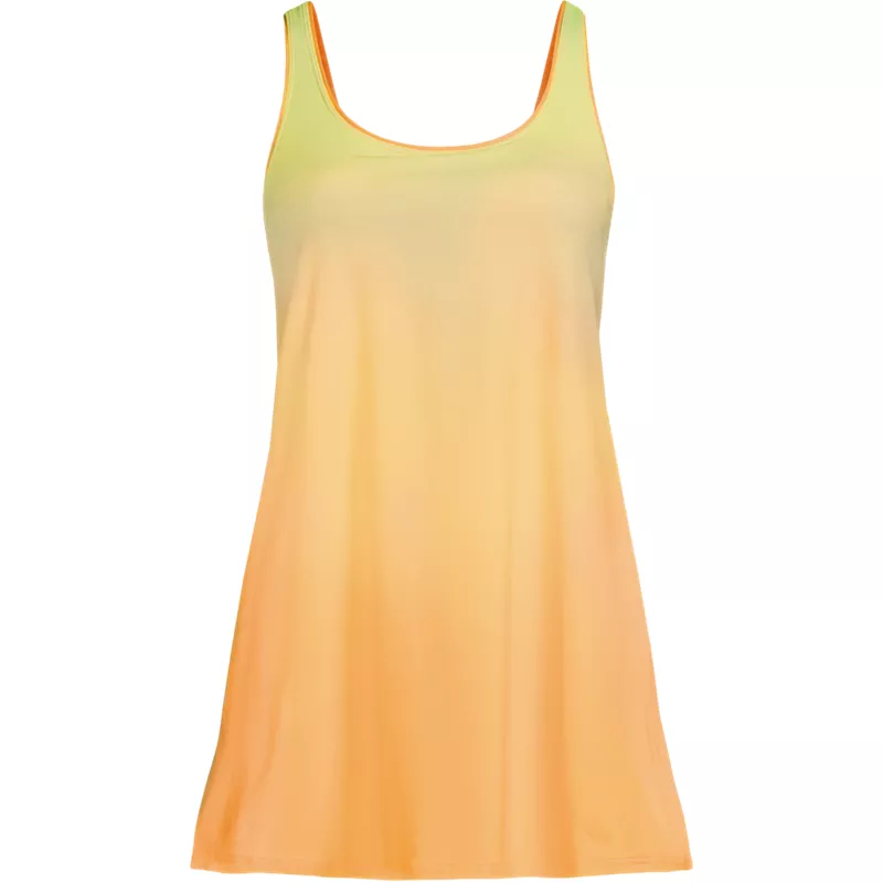 Women's Scoop Neck Mini Swim Dress Swimsuit, Front
