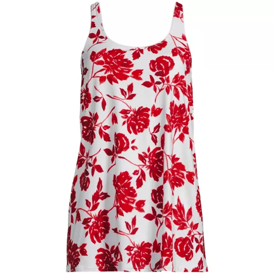 Women's Scoop Neck Mini Swim Dress Swimsuit - primary