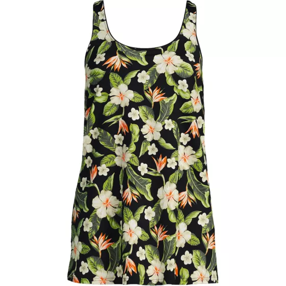 Women's Scoop Neck Mini Swim Dress Swimsuit - primary