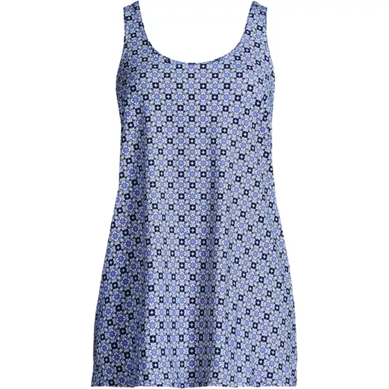 Women's Scoop Neck Mini Swim Dress Swimsuit - primary