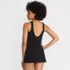 Women's Scoop Neck Mini Swim Dress Swimsuit, Back
