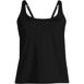 Women's Chlorine Resistant Scoop Neck Tankini Swimsuit Top, Front