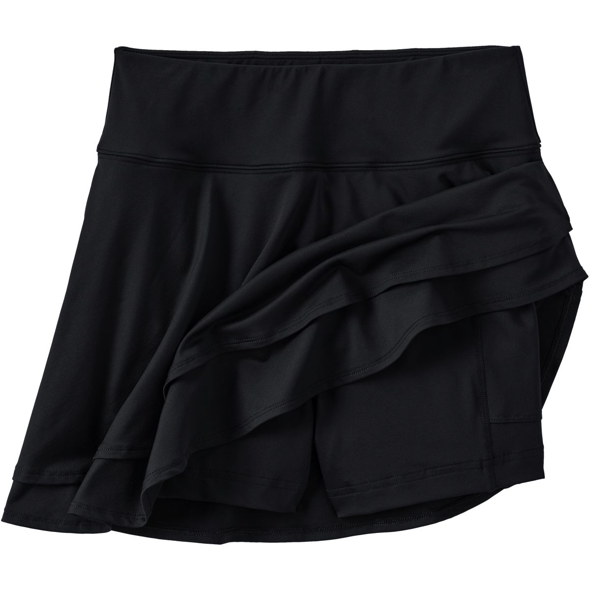 Women's Chlorine Resistant High Waisted Tulip Hem Swim Skort Swim Bottoms