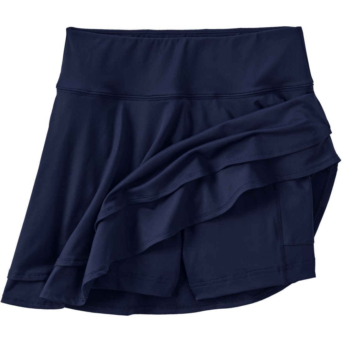 Women's Chlorine Resistant High Waisted Tulip Hem Swim Skort Swim Bottoms