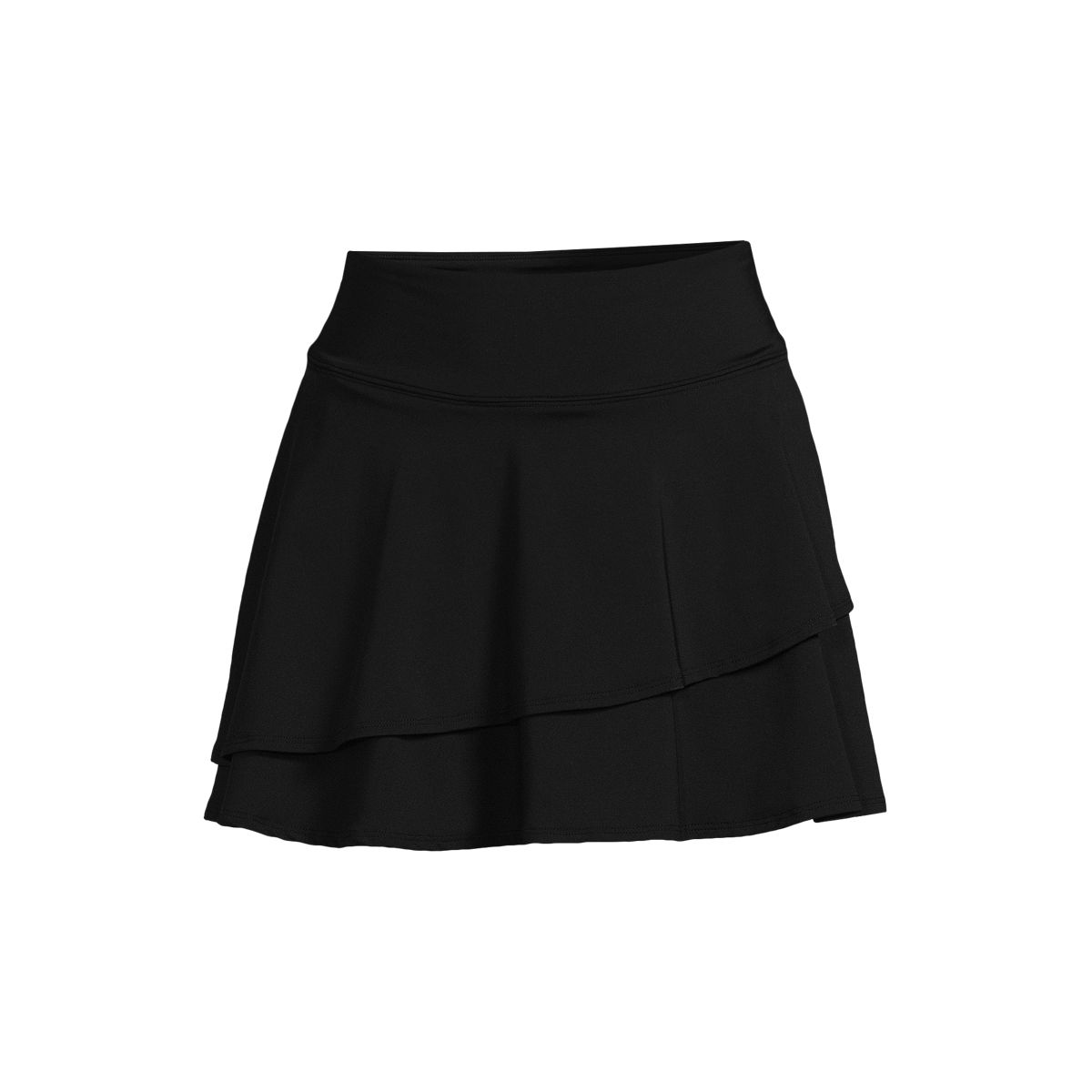Women's Chlorine Resistant High Waisted Tulip Hem Swim Skort Swim Bottoms