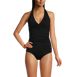 Women's Chlorine Resistant V-neck Halter Tankini Swimsuit Top, Front