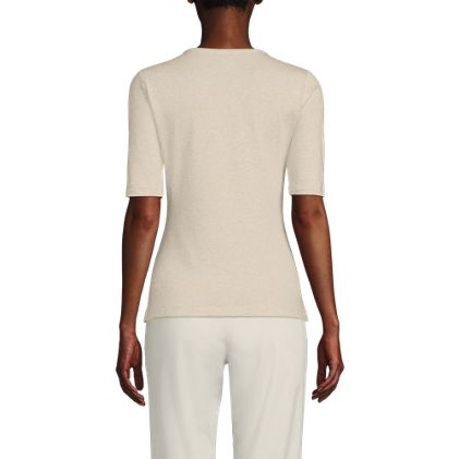 Women's Lightweight Jersey Skimming Elbow Sleeve Crew Neck T-shirt - image 5