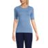 Women's Lightweight Jersey Skimming Elbow Sleeve Crew Neck T-shirt, Front