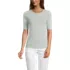 Women's Petite Lightweight Jersey Skimming Elbow Sleeve Crew Neck T-shirt, Front