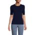 Women's Lightweight Jersey Skimming Elbow Sleeve Crew Neck T-shirt, Front