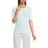 Women's Lightweight Jersey Skimming Elbow Sleeve Crew Neck T-shirt, Front
