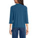 Women's 3/4 Sleeve Light Weight Jersey Ruffle Neck Pintuck Top, Back