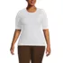 Women's Plus Size Lightweight Jersey Skimming Elbow Sleeve Crew Neck T-shirt, Front