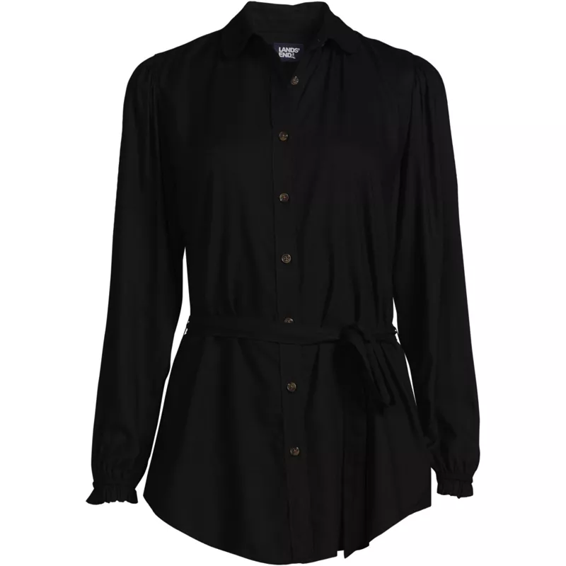 Women's Rayon Tie Waist Shirt, Front