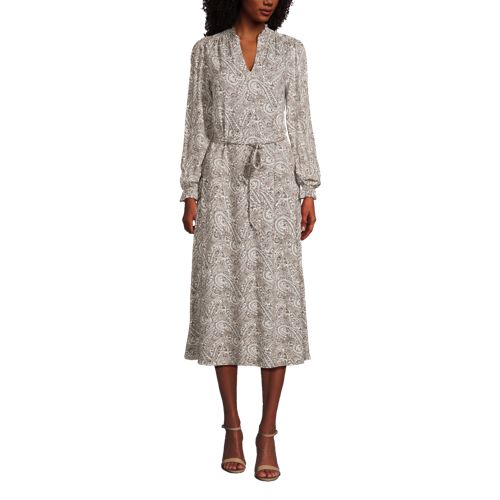 Women's Rayon Split Neck Midi Dress - image 4