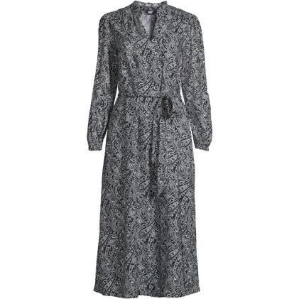 Women's Plus Size Rayon Split Neck Midi Dress - primary