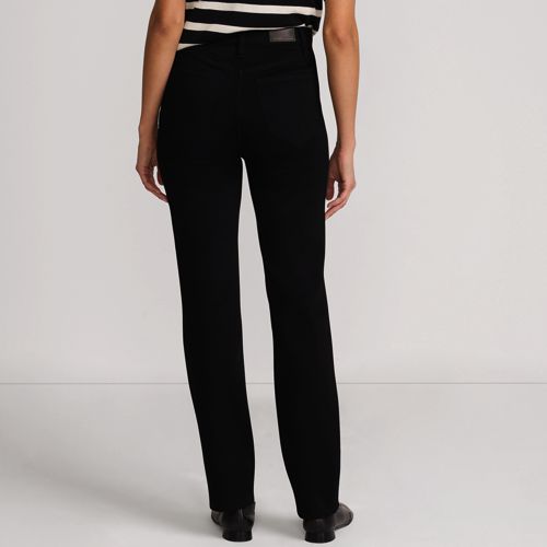 Jean Droit Stretch Taille Haute Noir Femme Stature Standard