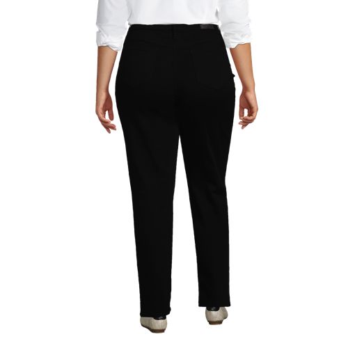  Lands' End Farbige Straight Fit Jeans High Waist, Damen, Größe:48 71 Plus, Schwarz, Elasthan/baumwoll-mischung/polyester-mischung, By Lands' End 