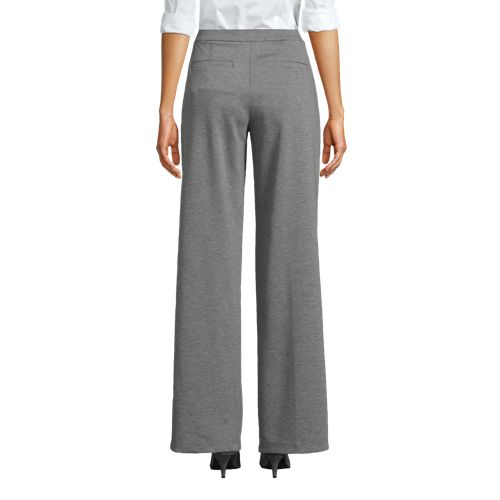 Women's Ponte Pintuck Wide Leg Pants, Back