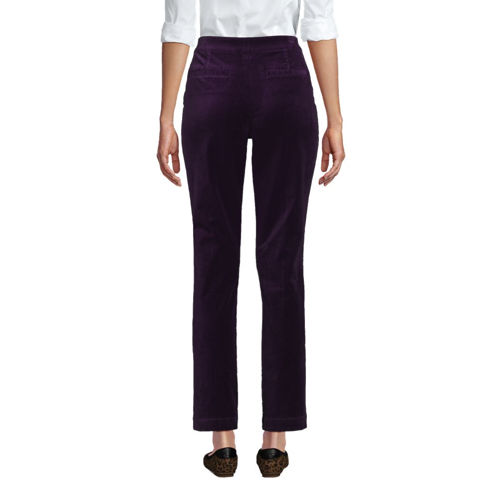 Women's Velvet High Rise Pintuck Pencil Ankle Pants | Lands' End