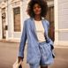 Women's Indigo Tencel Blazer Jacket, alternative image