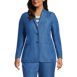 Women's Plus Size Indigo Tencel Blazer Jacket, Front