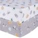 Sammy and Lou Safari Scribble 2 Pack Microfiber Fitted Crib Sheet Set, Front
