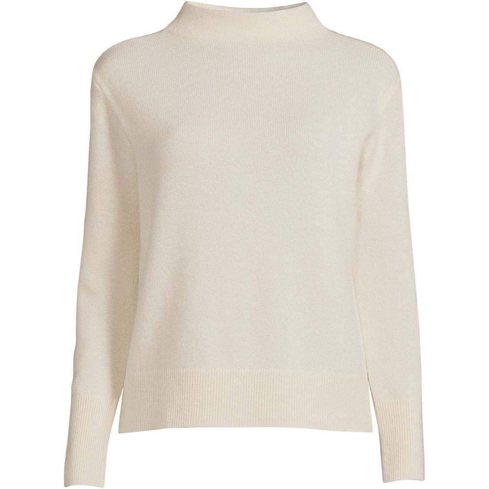 White funnel outlet neck sweater