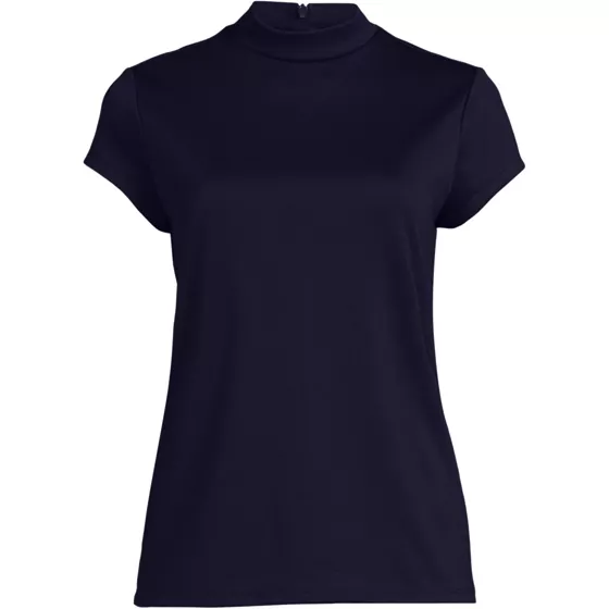 Women's Knit Mini Mock Cap Sleeve Top - primary