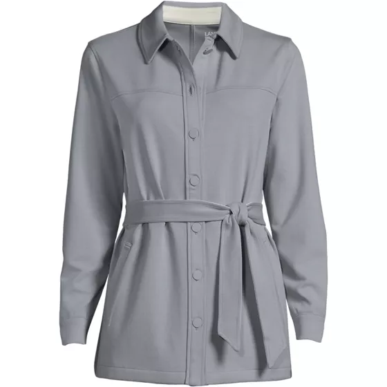Women's Ponte Belted Modern Shirt Jacket - primary
