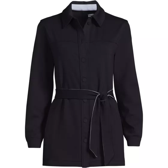 Women's Ponte Belted Modern Shirt Jacket - primary